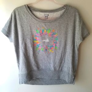 Aerie Short Sleeve Smile Sweatshirt Size XS